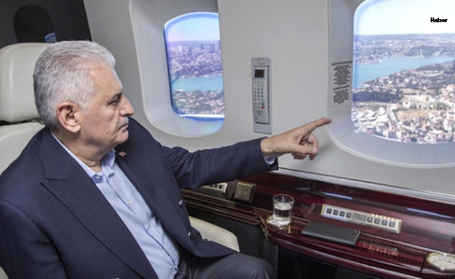 Başbakan Binali Yıldırım, demiryolu projelerini havadan inceledi