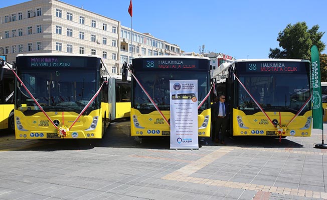 Kayseri’de CNG Yakıtlı 10 Yeni Otobüs Hizmete Başladı
