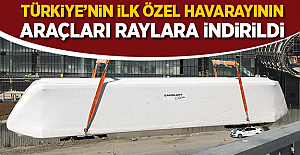 Türkiye’nin ilk özel havaray projesinin araçları raylara indirildi