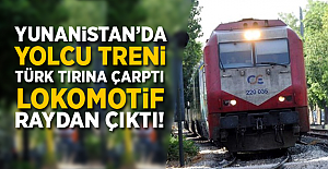 Yunanistan'da yolcu treninin lokomotifi raydan çıktı