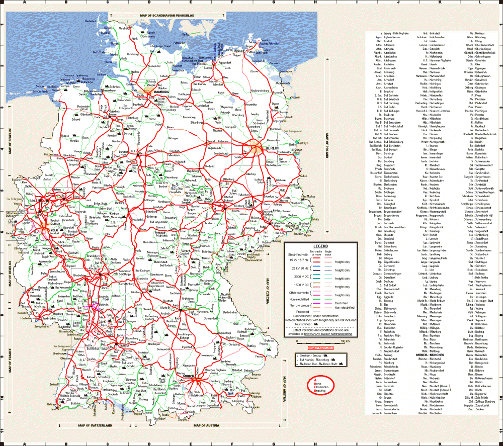 Alman Demiryolları Deutsche Bahn Haritası